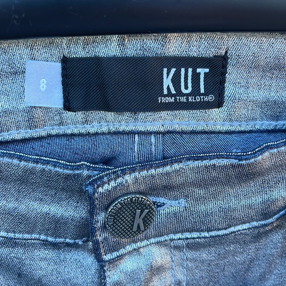 Kut From The Kloth Pants 8 Connie Ankle Zip Silver NWT Skinny Stretch New - Picture 6 of 16
